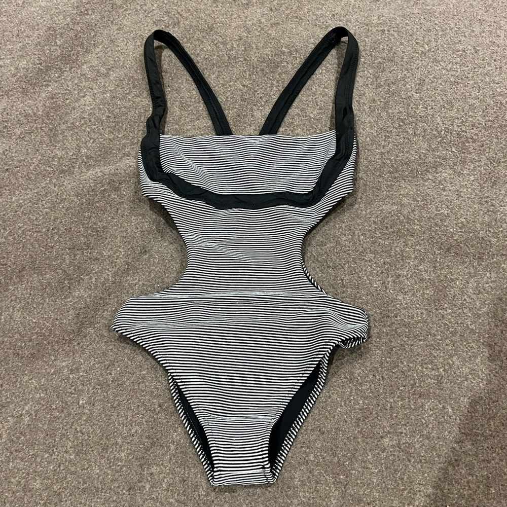 NWT Fleur Du Mal Stripe Swimsuit